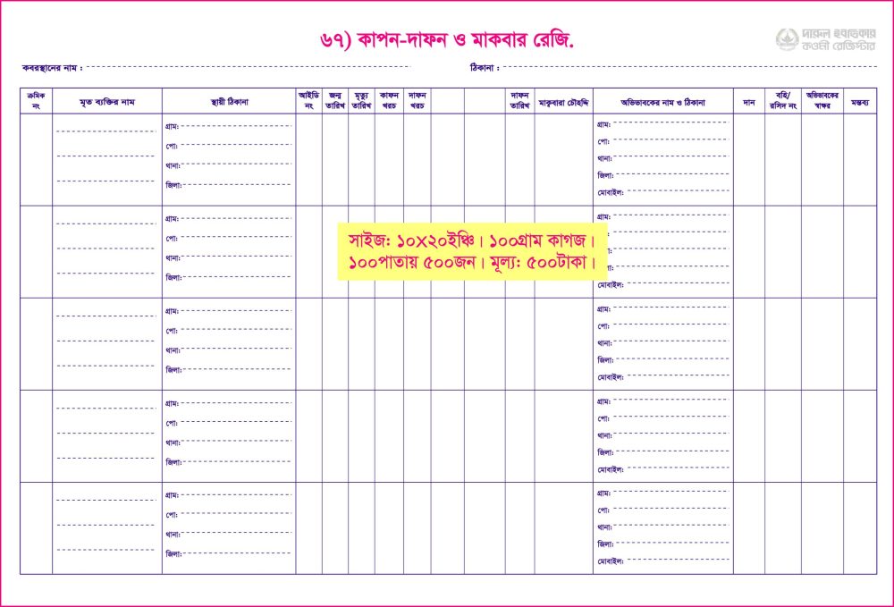 ৬৭. মাকুবার রেজি.